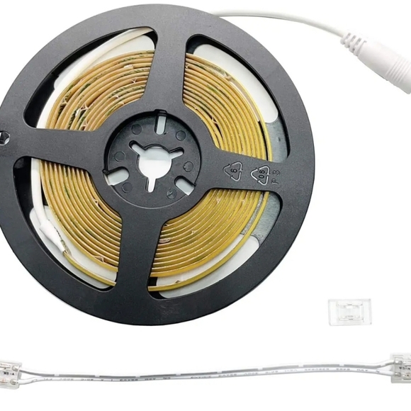 KQO FCOB LED Strip Lights (Warm White 3000K Dc24V),90Ra 8Mm Width 9.84FT / 3M - Picture 2 of 14